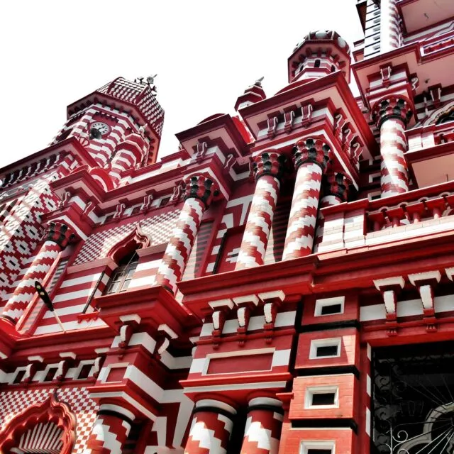 red and white concrete building